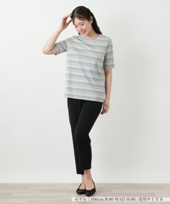 幾何学ボーダーカットソー【Ｌｅｉｌｉａｎ　ＷＨＩＴＥ　ＬＡＢＥＬ】