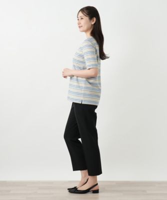 幾何学ボーダーカットソー【Ｌｅｉｌｉａｎ　ＷＨＩＴＥ　ＬＡＢＥＬ】
