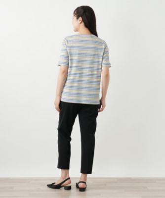 幾何学ボーダーカットソー【Ｌｅｉｌｉａｎ　ＷＨＩＴＥ　ＬＡＢＥＬ】