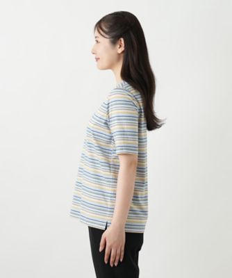 幾何学ボーダーカットソー【Ｌｅｉｌｉａｎ　ＷＨＩＴＥ　ＬＡＢＥＬ】