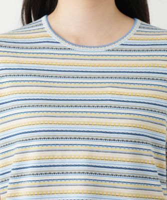 幾何学ボーダーカットソー【Ｌｅｉｌｉａｎ　ＷＨＩＴＥ　ＬＡＢＥＬ】