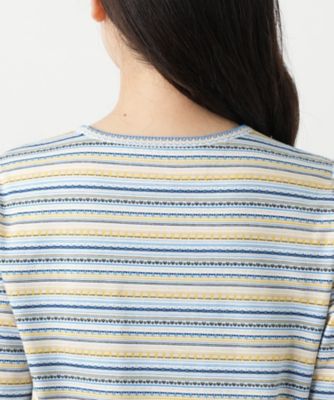 幾何学ボーダーカットソー【Ｌｅｉｌｉａｎ　ＷＨＩＴＥ　ＬＡＢＥＬ】