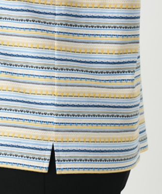 幾何学ボーダーカットソー【Ｌｅｉｌｉａｎ　ＷＨＩＴＥ　ＬＡＢＥＬ】