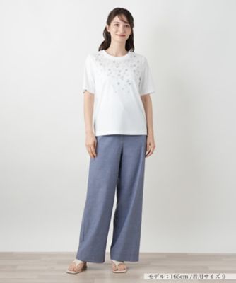 スパンコール刺繍Ｔシャツ【Ｌｅｉｌｉａｎ　ＷＨＩＴＥ　ＬＡＢＥＬ】