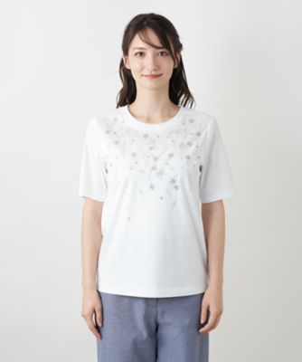 スパンコール刺繍Ｔシャツ【Ｌｅｉｌｉａｎ　ＷＨＩＴＥ　ＬＡＢＥＬ】