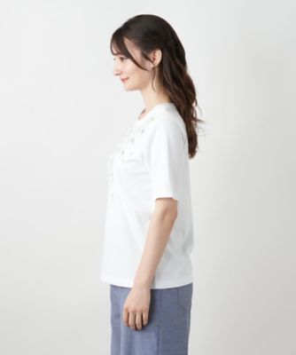 スパンコール刺繍Ｔシャツ【Ｌｅｉｌｉａｎ　ＷＨＩＴＥ　ＬＡＢＥＬ】