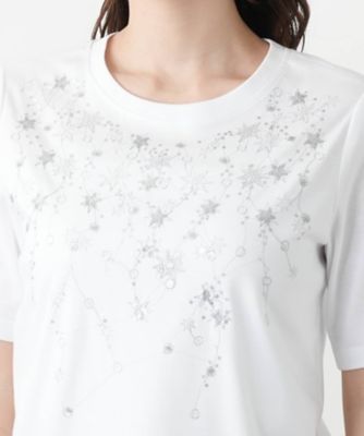 スパンコール刺繍Ｔシャツ【Ｌｅｉｌｉａｎ　ＷＨＩＴＥ　ＬＡＢＥＬ】