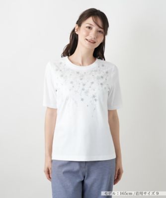 スパンコール刺繍Ｔシャツ【Ｌｅｉｌｉａｎ　ＷＨＩＴＥ　ＬＡＢＥＬ】