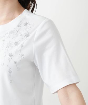 スパンコール刺繍Ｔシャツ【Ｌｅｉｌｉａｎ　ＷＨＩＴＥ　ＬＡＢＥＬ】