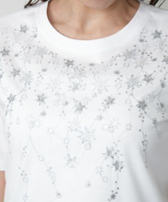スパンコール刺繍Ｔシャツ【Ｌｅｉｌｉａｎ　ＷＨＩＴＥ　ＬＡＢＥＬ】
