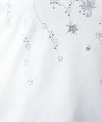 スパンコール刺繍Ｔシャツ【Ｌｅｉｌｉａｎ　ＷＨＩＴＥ　ＬＡＢＥＬ】