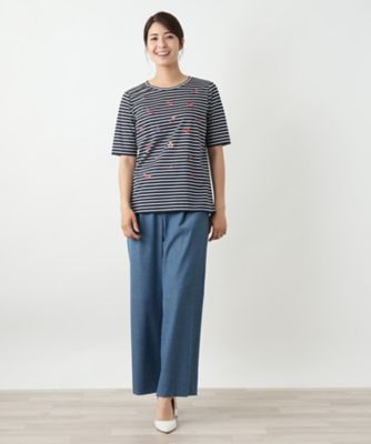 刺繍ボーダーカットソー【Ｌｅｉｌｉａｎ　ＷＨＩＴＥ　ＬＡＢＥＬ】