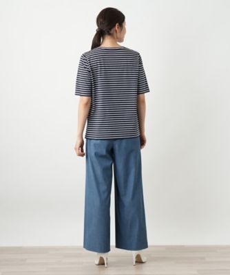 刺繍ボーダーカットソー【Ｌｅｉｌｉａｎ　ＷＨＩＴＥ　ＬＡＢＥＬ】
