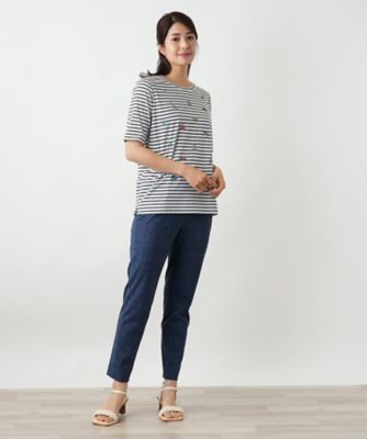 刺繍ボーダーカットソー【Ｌｅｉｌｉａｎ　ＷＨＩＴＥ　ＬＡＢＥＬ】