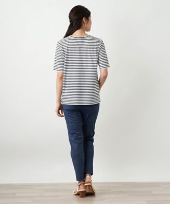 刺繍ボーダーカットソー【Ｌｅｉｌｉａｎ　ＷＨＩＴＥ　ＬＡＢＥＬ】