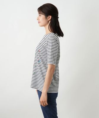 刺繍ボーダーカットソー【Ｌｅｉｌｉａｎ　ＷＨＩＴＥ　ＬＡＢＥＬ】