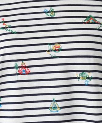 刺繍ボーダーカットソー【Ｌｅｉｌｉａｎ　ＷＨＩＴＥ　ＬＡＢＥＬ】