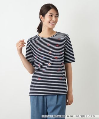 刺繍ボーダーカットソー【Ｌｅｉｌｉａｎ　ＷＨＩＴＥ　ＬＡＢＥＬ】