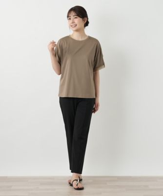 異素材切替カットソー【Ｌｅｉｌｉａｎ　ＷＨＩＴＥ　ＬＡＢＥＬ】