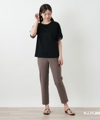 異素材切替カットソー【Ｌｅｉｌｉａｎ　ＷＨＩＴＥ　ＬＡＢＥＬ】