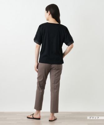 異素材切替カットソー【Ｌｅｉｌｉａｎ　ＷＨＩＴＥ　ＬＡＢＥＬ】