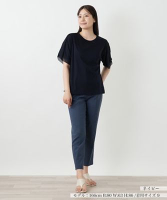 異素材切替カットソー【Ｌｅｉｌｉａｎ　ＷＨＩＴＥ　ＬＡＢＥＬ】