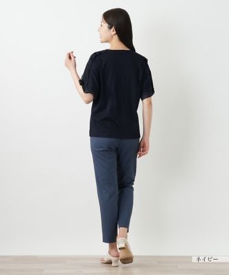 異素材切替カットソー【Ｌｅｉｌｉａｎ　ＷＨＩＴＥ　ＬＡＢＥＬ】
