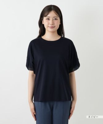 異素材切替カットソー【Ｌｅｉｌｉａｎ　ＷＨＩＴＥ　ＬＡＢＥＬ】