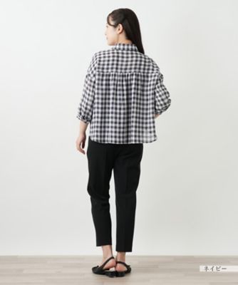 ギンガムチェックブラウス【Ｌｅｉｌｉａｎ　ＷＨＩＴＥ　ＬＡＢＥＬ】
