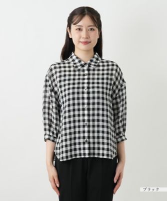 ギンガムチェックブラウス【Ｌｅｉｌｉａｎ　ＷＨＩＴＥ　ＬＡＢＥＬ】