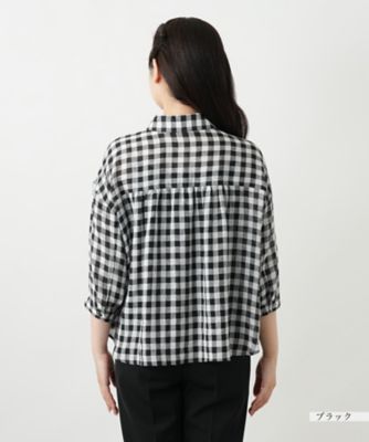 ギンガムチェックブラウス【Ｌｅｉｌｉａｎ　ＷＨＩＴＥ　ＬＡＢＥＬ】