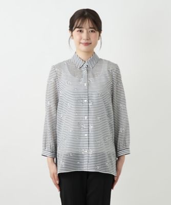 刺繍ボーダーブラウス【Ｌｅｉｌｉａｎ　ＷＨＩＴＥ　ＬＡＢＥＬ】