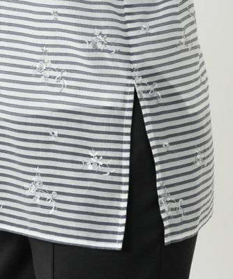 刺繍ボーダーブラウス【Ｌｅｉｌｉａｎ　ＷＨＩＴＥ　ＬＡＢＥＬ】