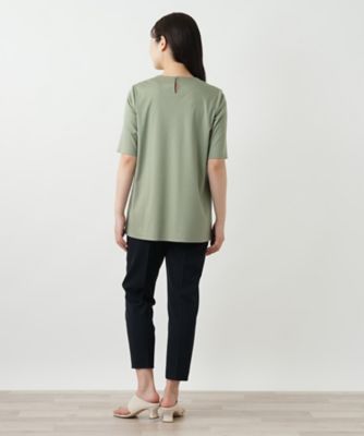 Leilian / レリアン 刺繍クルーネックカットソー【Leilian WHITE LABEL】 刺繍クルーネックカットソー【Leilian WHITE LABEL】|レリアン