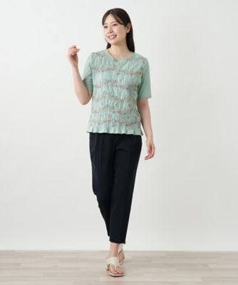 刺繍クルーネックカットソー【Ｌｅｉｌｉａｎ　ＷＨＩＴＥ　ＬＡＢＥＬ】