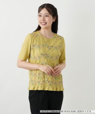 刺繍クルーネックカットソー【Ｌｅｉｌｉａｎ　ＷＨＩＴＥ　ＬＡＢＥＬ】