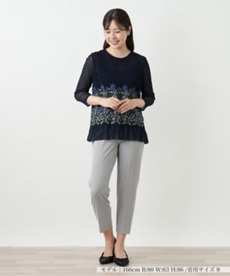 刺繍シアーカットソー【Ｌｅｉｌｉａｎ　ＷＨＩＴＥ　ＬＡＢＥＬ】