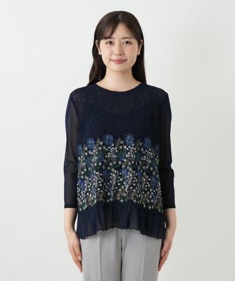 刺繍シアーカットソー【Ｌｅｉｌｉａｎ　ＷＨＩＴＥ　ＬＡＢＥＬ】