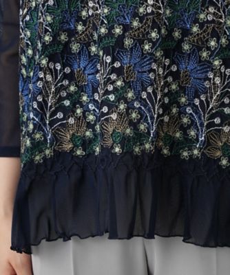 刺繍シアーカットソー【Ｌｅｉｌｉａｎ　ＷＨＩＴＥ　ＬＡＢＥＬ】