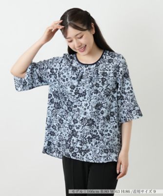 ＜Leilian (Women)＞フラワープリントブラウス【Ｌｅｉｌｉａｎ　ＷＨＩＴＥ　ＬＡＢＥＬ】