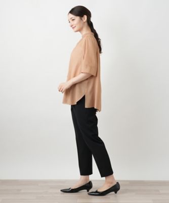 ハイネックプリーツブラウス【Ｌｅｉｌｉａｎ　ＷＨＩＴＥ　ＬＡＢＥＬ】
