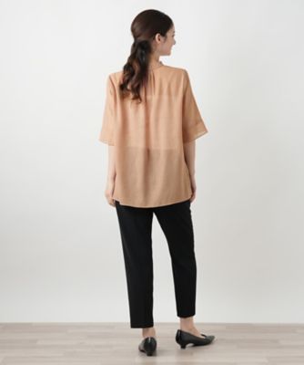 ハイネックプリーツブラウス【Ｌｅｉｌｉａｎ　ＷＨＩＴＥ　ＬＡＢＥＬ】