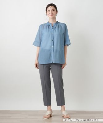ハイネックプリーツブラウス【Ｌｅｉｌｉａｎ　ＷＨＩＴＥ　ＬＡＢＥＬ】