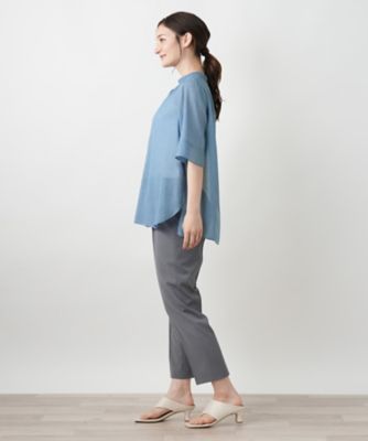 ハイネックプリーツブラウス【Ｌｅｉｌｉａｎ　ＷＨＩＴＥ　ＬＡＢＥＬ】