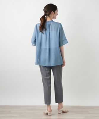 ハイネックプリーツブラウス【Ｌｅｉｌｉａｎ　ＷＨＩＴＥ　ＬＡＢＥＬ】