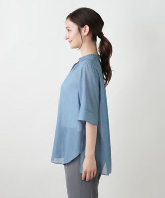 ハイネックプリーツブラウス【Ｌｅｉｌｉａｎ　ＷＨＩＴＥ　ＬＡＢＥＬ】