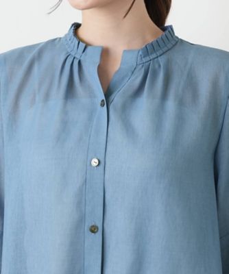 ハイネックプリーツブラウス【Ｌｅｉｌｉａｎ　ＷＨＩＴＥ　ＬＡＢＥＬ】