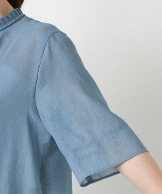 ハイネックプリーツブラウス【Ｌｅｉｌｉａｎ　ＷＨＩＴＥ　ＬＡＢＥＬ】