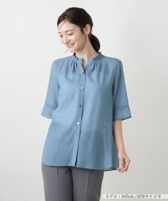 Leilian (Women)/レリアン ハイネックプリーツブラウス【Leilian WHITE LABEL】