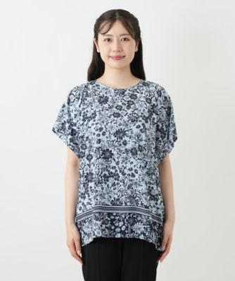 フラワープリントブラウス【Leilian WHITE LABEL 